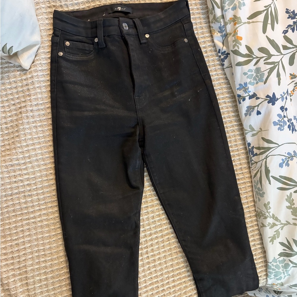 7 For All Mankind Black Boot Cut Jeans